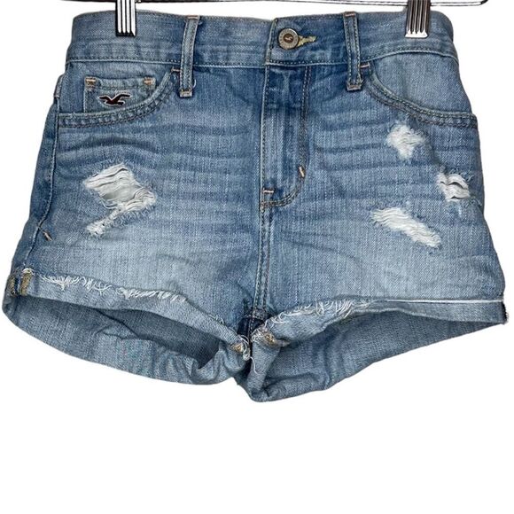 Hollister denim distressed shorts size 0 - Picture 1 of 5